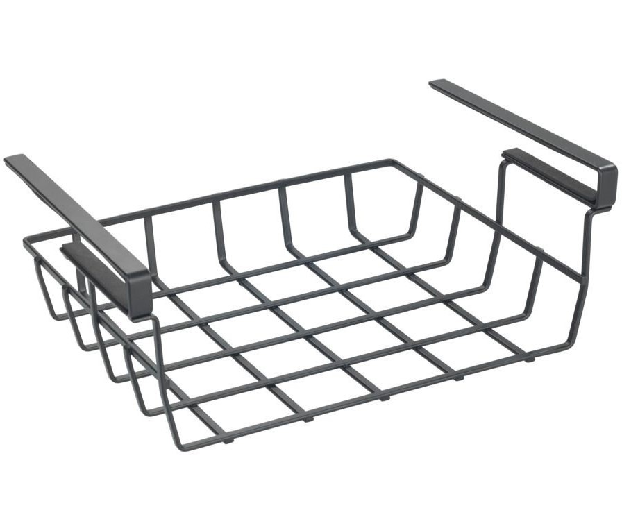 Hanging basket, Under shelf, PREMIUM PANTRY BASKET, 34 x 25 x H 13 cm, Black