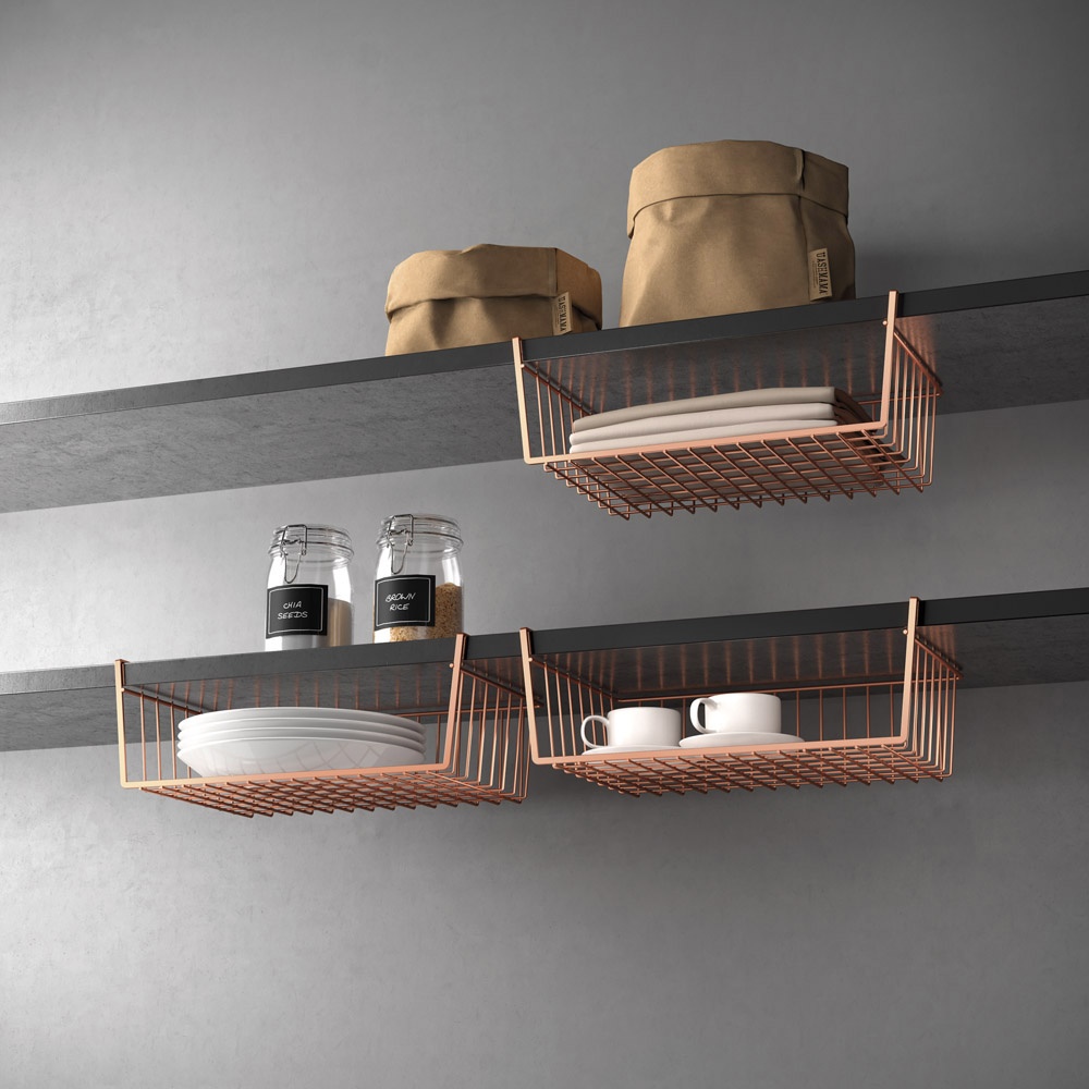 Hanging basket, KANGURO LARGE, 40 x 26 x H 14 cm, Copper