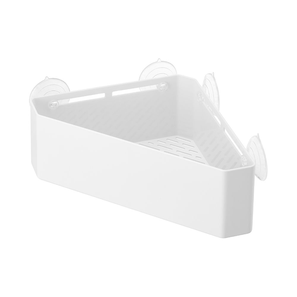 Corner shower basket with suction cups, TOWER, 22 x 27,5 x H 10 cm, Yamazaki, White