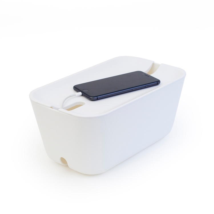 Cable organizer, BOSIGN, Medium, 30 x 18 x H 13,5 cm, White