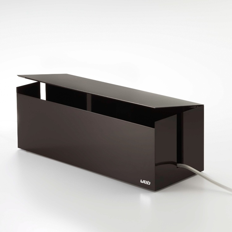 Cable organizer, WEB CABLE BOX, 40 x 15,5 x H 14,5 cm, Yamazaki, Dark Brown