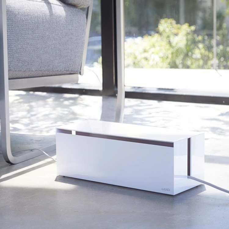 Cable organizer, WEB CABLE BOX,40 x 15,5 x H 14,5 cm, Yamazaki, White