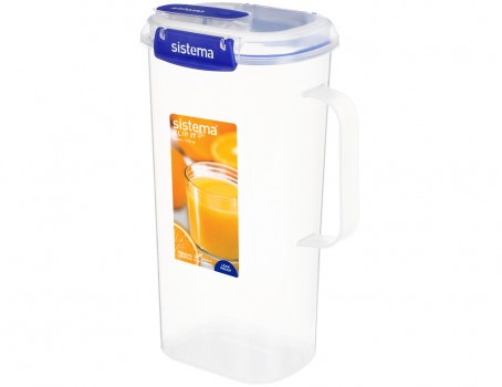 Jug with lid, 2 L, KLIP IT PLUS JUICE, Clear / Blue