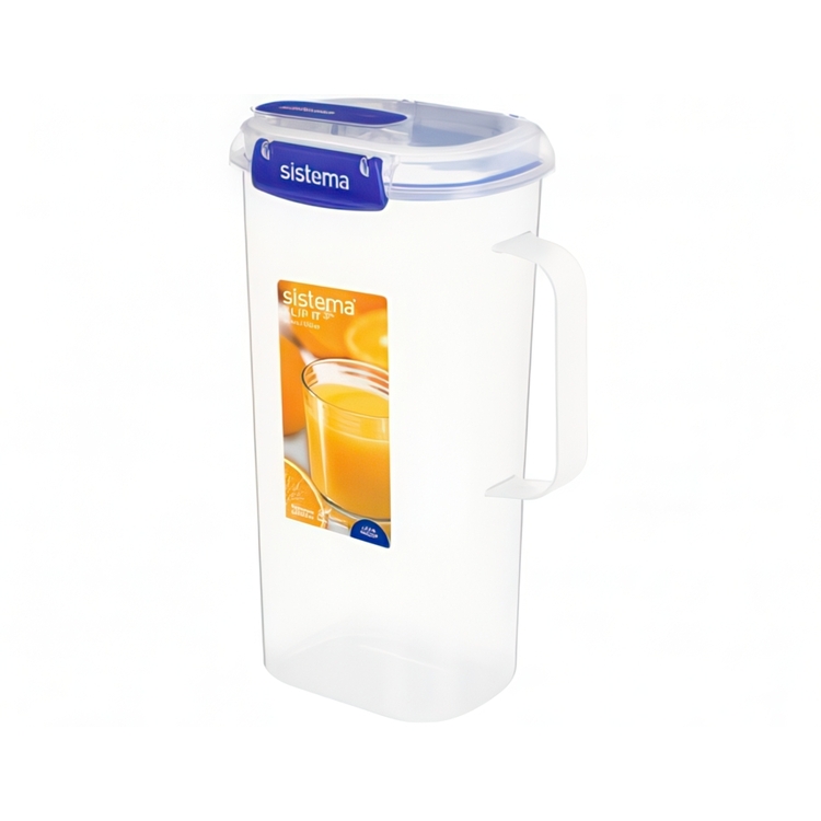 Jug with lid, 2 L, KLIP IT PLUS JUICE, Clear / Blue