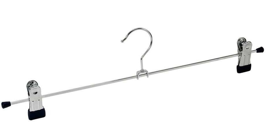 Classic Hangers for skirts or trousers, Set of 2, BLUE LARGE CLAMP HANGERS, 40 cm, Silver / Blue