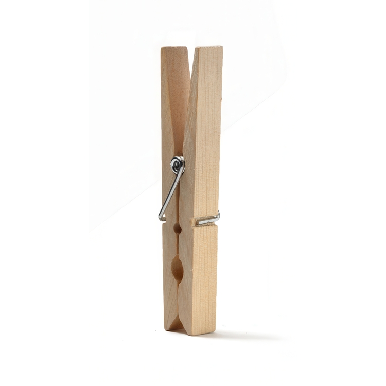 Wooden clothes pegs, Set of 12, MOLLETTE, Nature