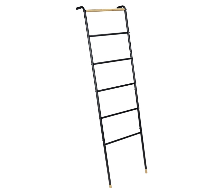 Clothes rack in metal, LOFT LEANING LADDER, 43,5 x H 162 cm, Black