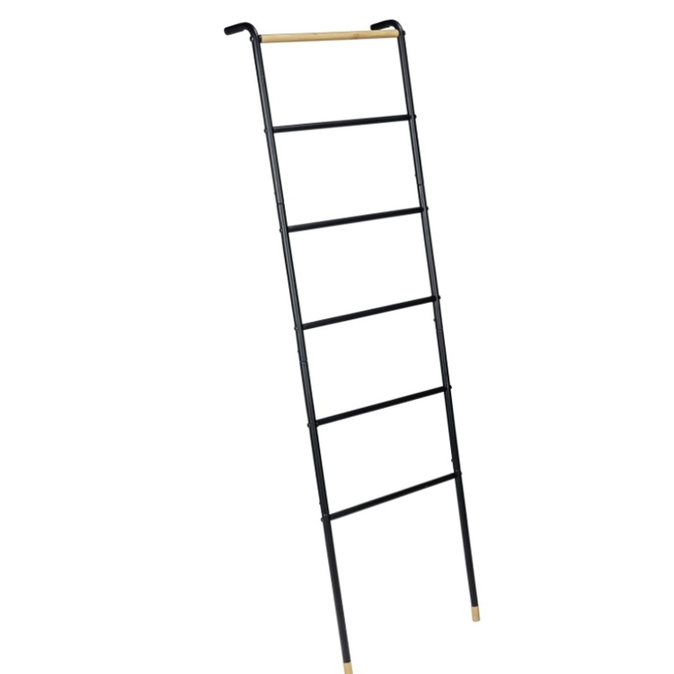 Clothes rack in metal, LOFT LEANING LADDER, 43,5 x H 162 cm, Black