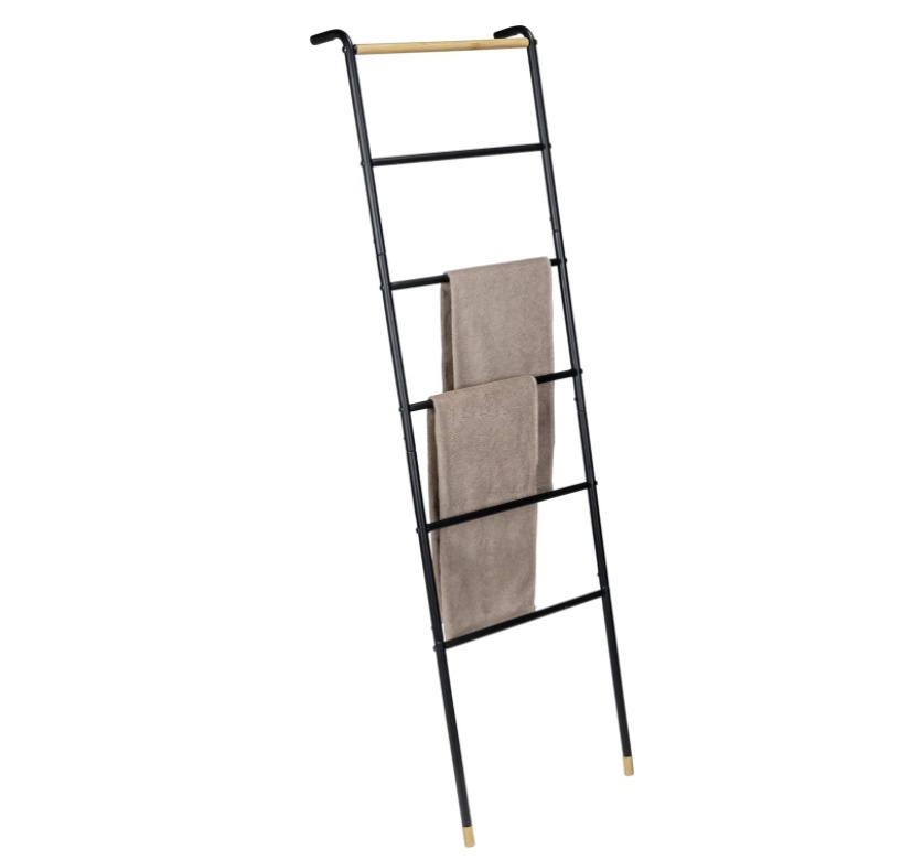 Clothes rack in metal, LOFT LEANING LADDER, 43,5 x H 162 cm, Black