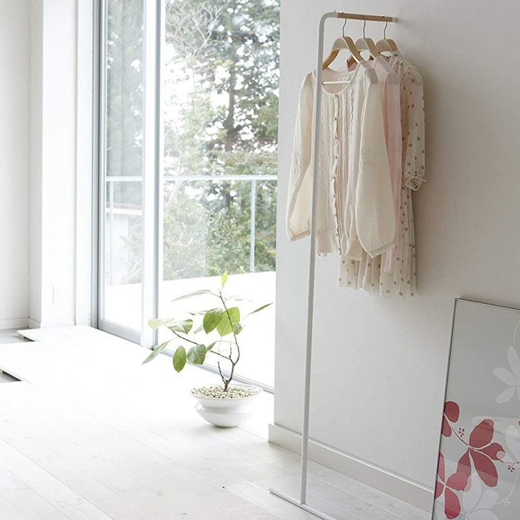 Clothes rack in metal, TOWER SLIM LEANING HANGER, Yamazaki