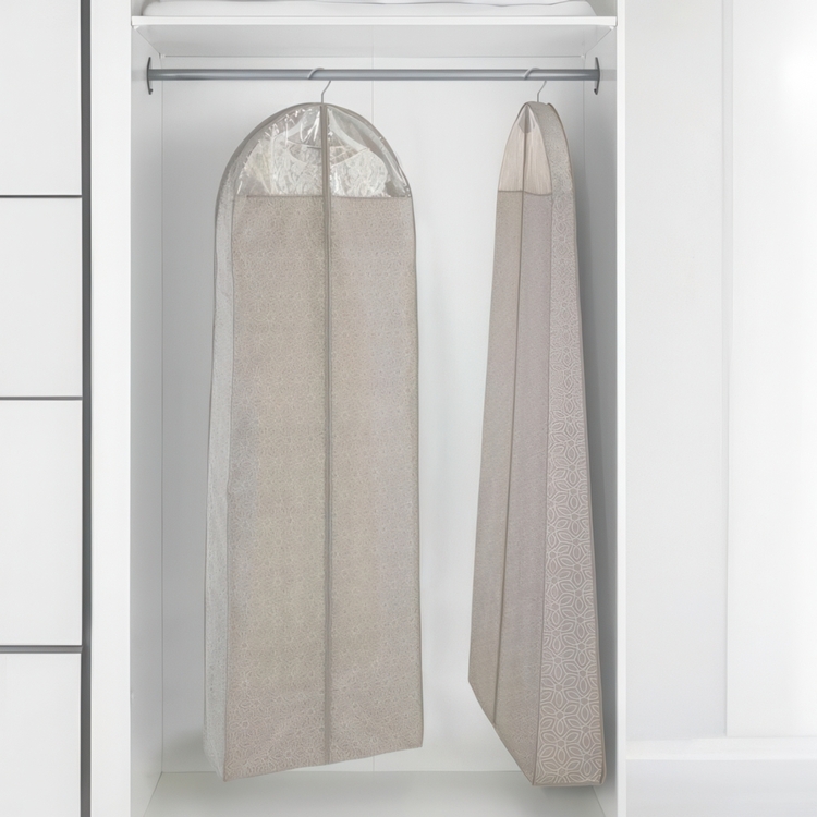 Dress cover for dresses, Extra Long, BALANCE PARTY DRESS, 60 x 20 x H 180 cm, Taupe