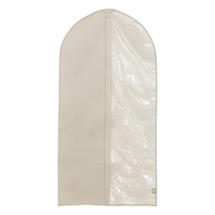 Garment bag, DRESSY CLOTHES COVER, 58 x H 115 cm, Beige /Transparent