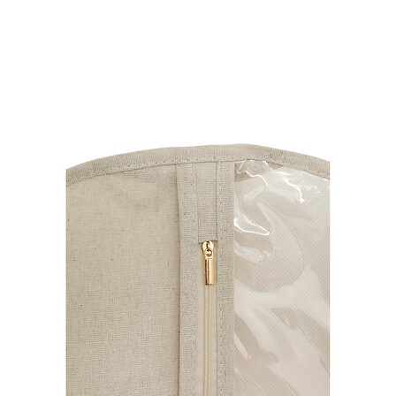 Garment bag, DRESSY CLOTHES COVER, 58 x H 115 cm, Beige /Transparent