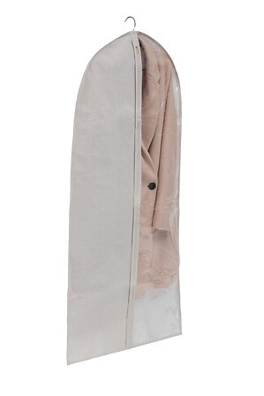 Garment bag, DRESSY CLOTHES COVER, 58 x H 115 cm, Beige /Transparent