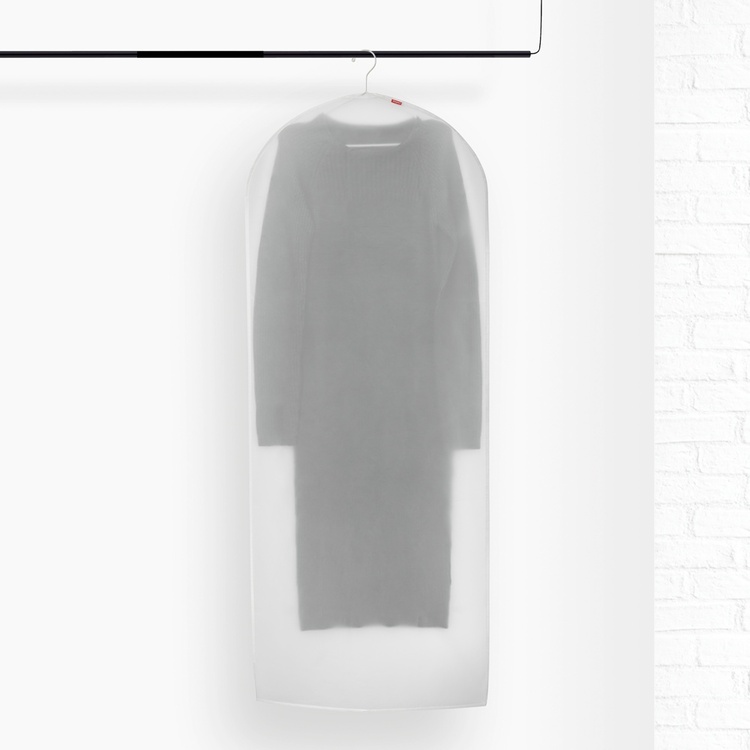 Dress cover / Garment bag, Extra Long, MILKY WHITE LARGE , 60 x H 150 cm, Transparent White