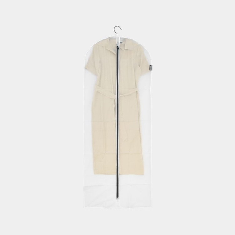 Clothes Cover, Extra Long, Set of 2, BRABANTIA - XL - 60 x H 150 cm, Transparent / Black