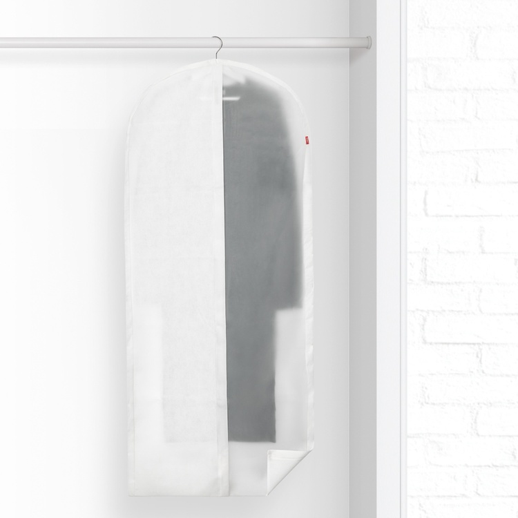 Garment bag, Extra Long, NON WOVEN, 60 x 5 x H 150, White / Clear
