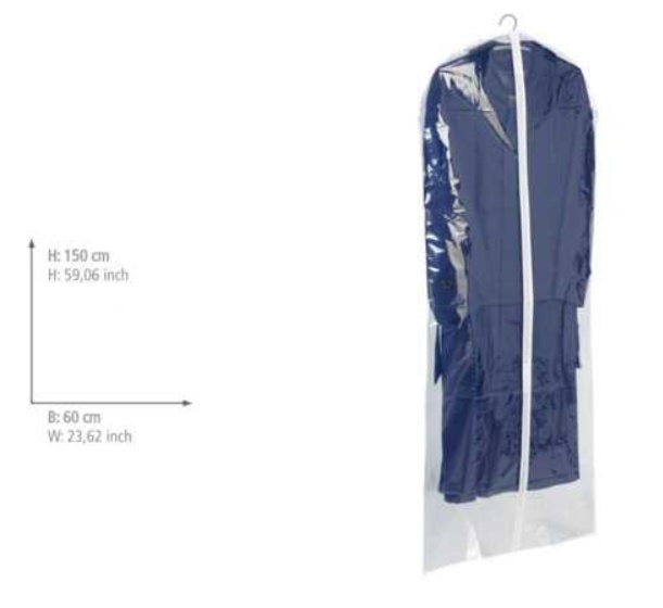 Garment bag, Extra Long, KLEIDERSACK, 60 x H 150 cm, Transparent