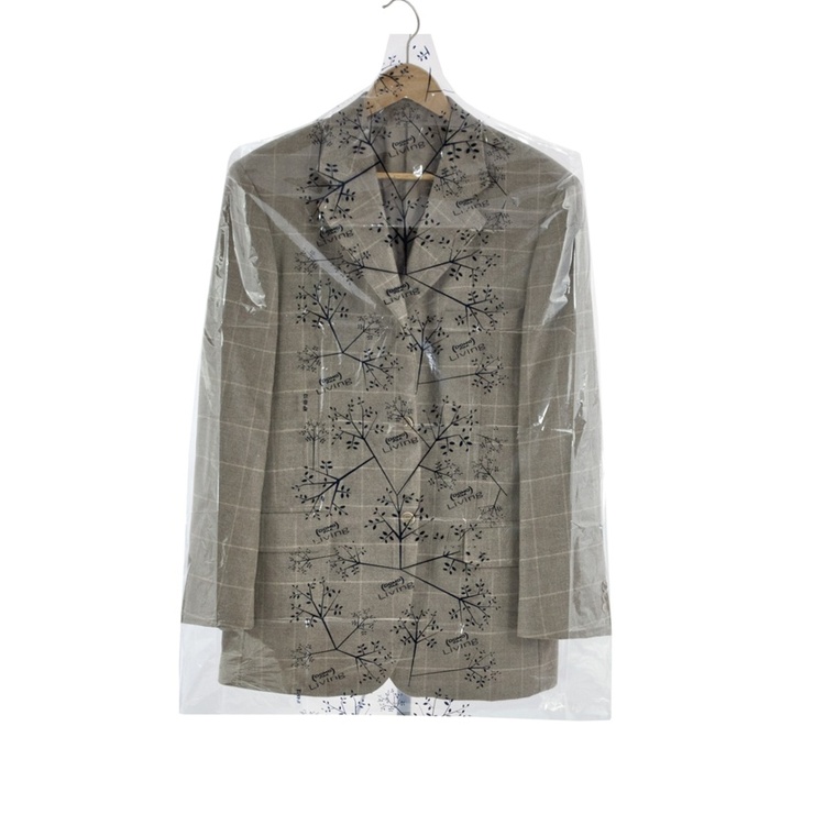 Clothing cover, short, transparent plastic, Set of 4, Lavender scented, LIVING, 65 x H 95 cm, Clear