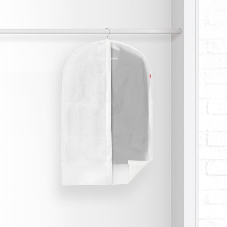 Dress cover / Garment bag, Short, NON WOVEN, 60 x 5 x H 100, Clear / White