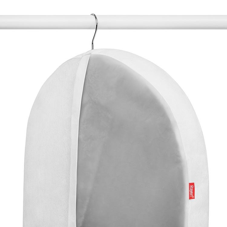 Dress cover / Garment bag, Short, NON WOVEN, 60 x 5 x H 100, Clear / White