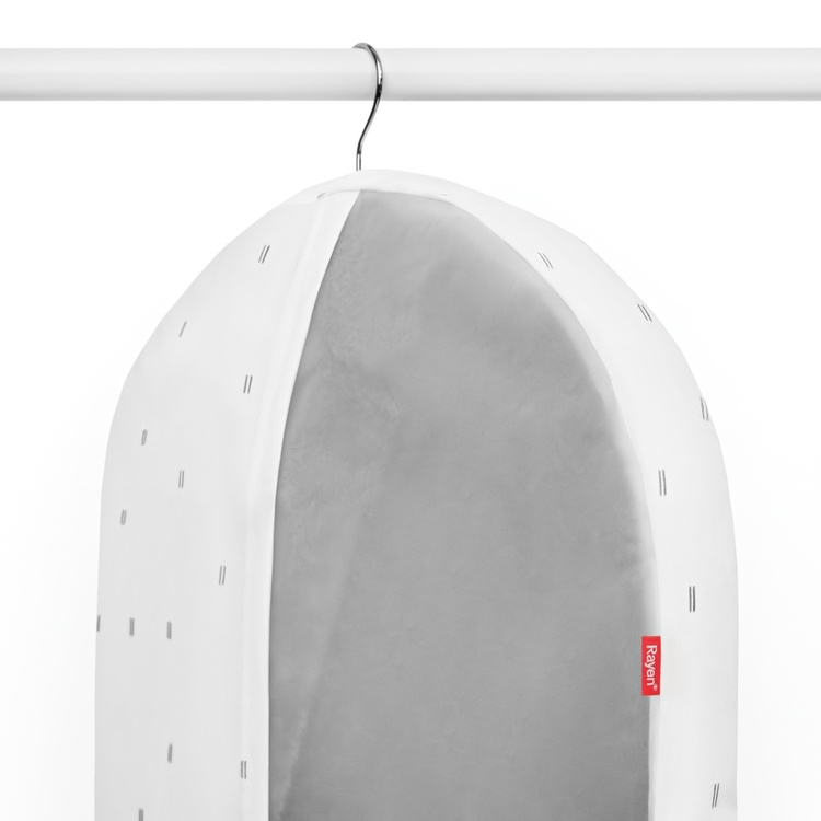 Dress cover / Garment bag, Short, RAIN, 60 x 5 x H 100 cm, Transparent / White