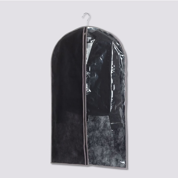 Garment bag, Short, SUIT COVER, 60 x H 100, Black/ Transparent