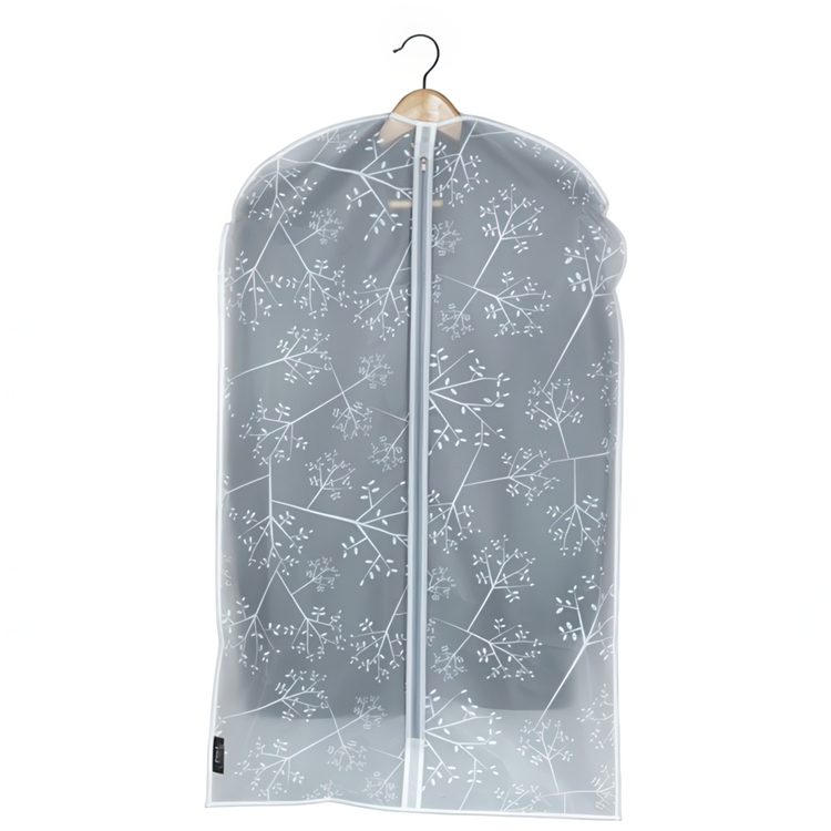 Dress cover / Garment bag, Short, WHITE LEAF, 60 x H 100 cm, White