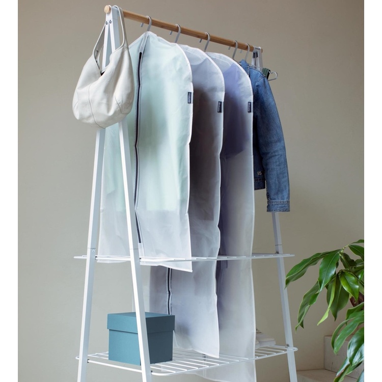 Clothes Cover, Short, Set of 2, BRABANTIA - MEDIUM - 60 x H100 cm, Transparent / Black