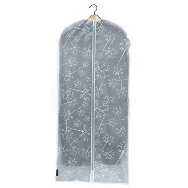 Dress cover / Garment bag, Long, WHITE LEAF, 60 x H135 cm, White