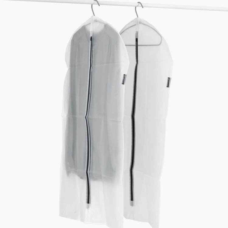 Clothes Cover, Long, Set of 2, BRABANTIA - LARGE - 60 x 135 cm, Transparent / Black