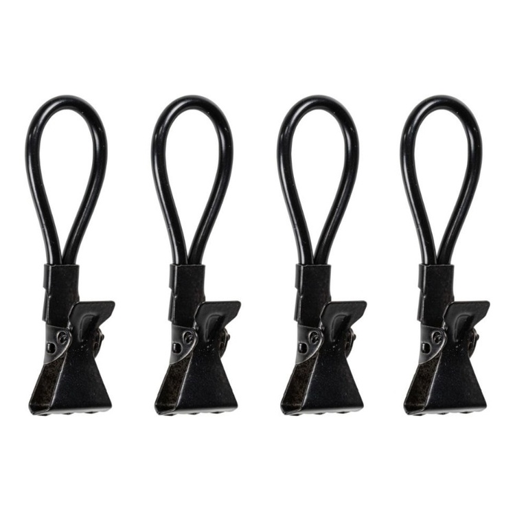 Towel clips, Set of 4, CLAMPING EYLETS, Black