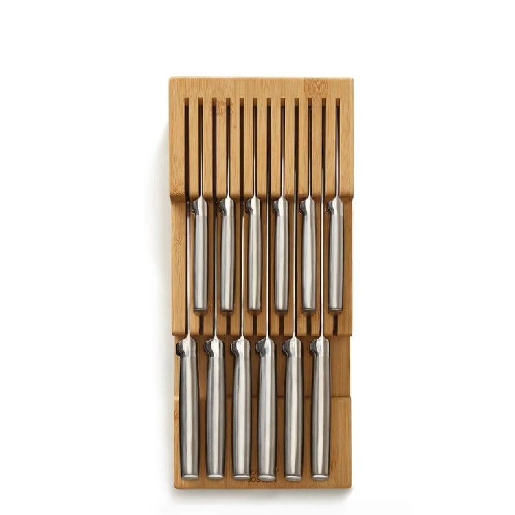 Knife organiser for 12 knives, LARGE DRAWERSTORE BAMBOO, Joseph Joseph, 39,7 x 17,6 x H 8,4 cm, Natur