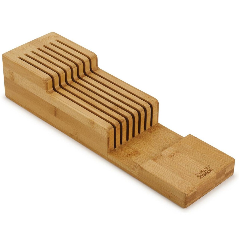 Knife organiser for 9 knives, 2-tier, DRAWERSTORE BAMBOO, Joseph Joseph, 39,8 x 11 x H 9 cm, Nature