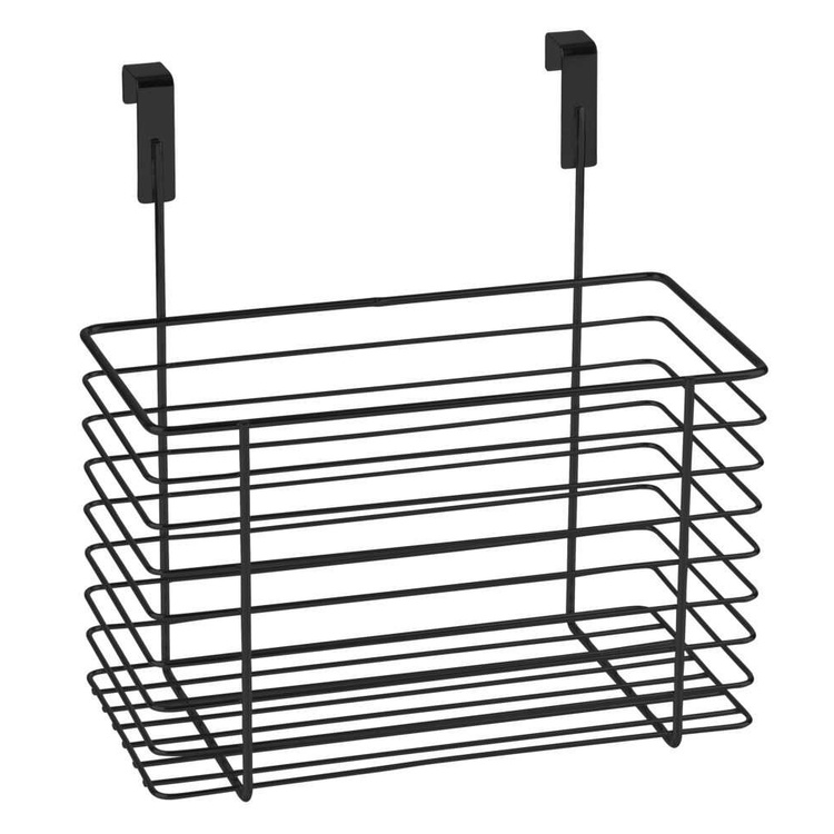 Basket in metal for cabinet door, LARGE EINHÄNGEKORB, 24 x 15 x H24,5 cm, Black
