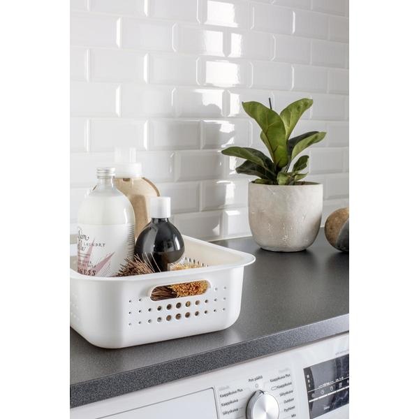 Basket, SMARTSTORE 6L BASKET RECYCLED, 37 x 28 x H10 cm, White