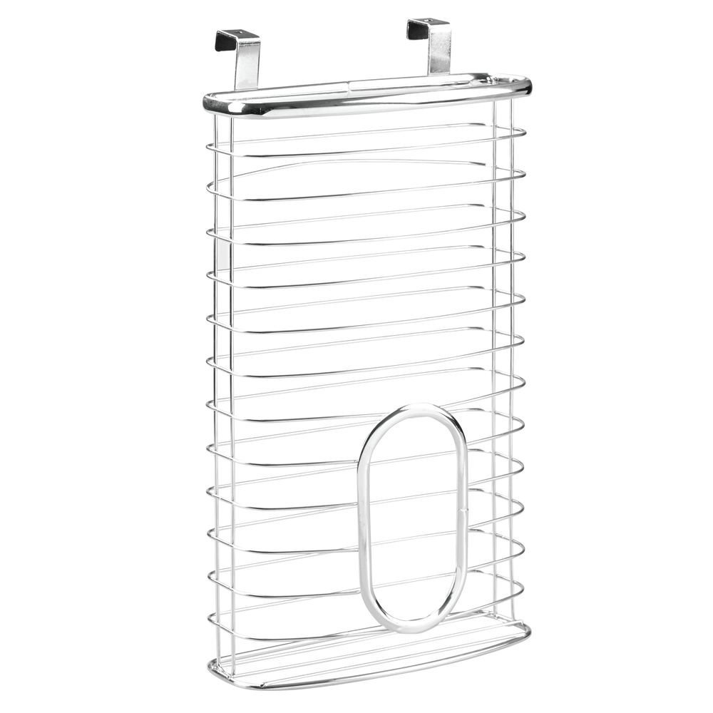 Basket for cabinet door for plastic bags, AXIS, 20,6 x 10 x H 37,6 cm, Silver 
