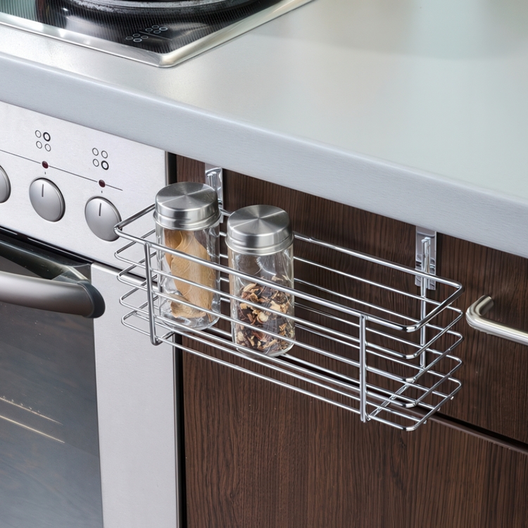 Basket for cabinet door, SLIM EINHÄNGEKORB, 24 x 10 x H 11,5 cm, Silver