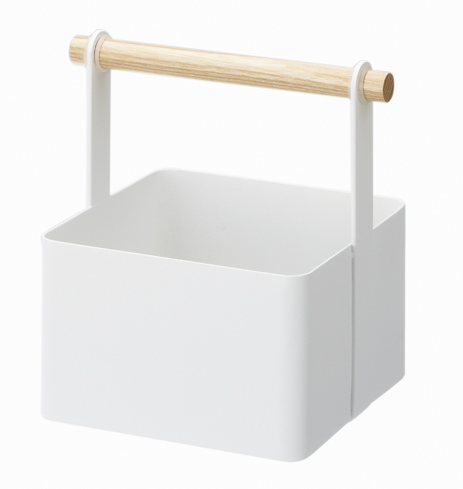 Tool box with wooden handel, TOSCA , 16 x 13 x H 16 cm, Yamazaki, White