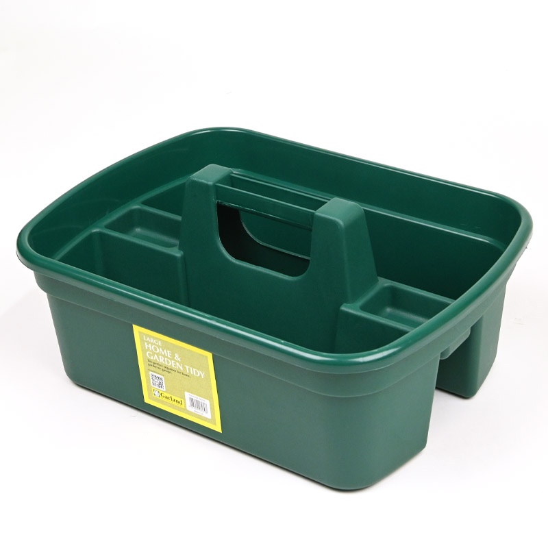 Basket with handle, HOME & GARDEN TIDY, 40 x 30 x H 17 cm, Green