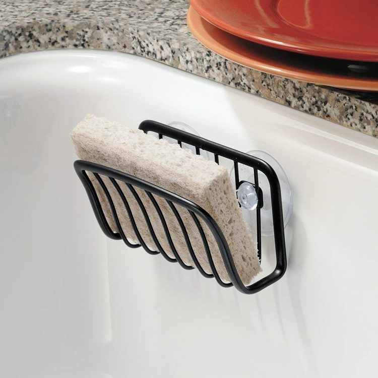 Kitchen sink caddy with suction cups, AXIS SPONGE HOLDER, Black