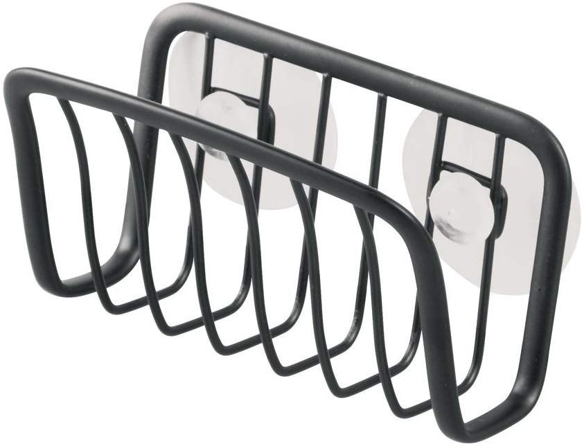 Kitchen sink caddy with suction cups, AXIS SPONGE HOLDER, Black