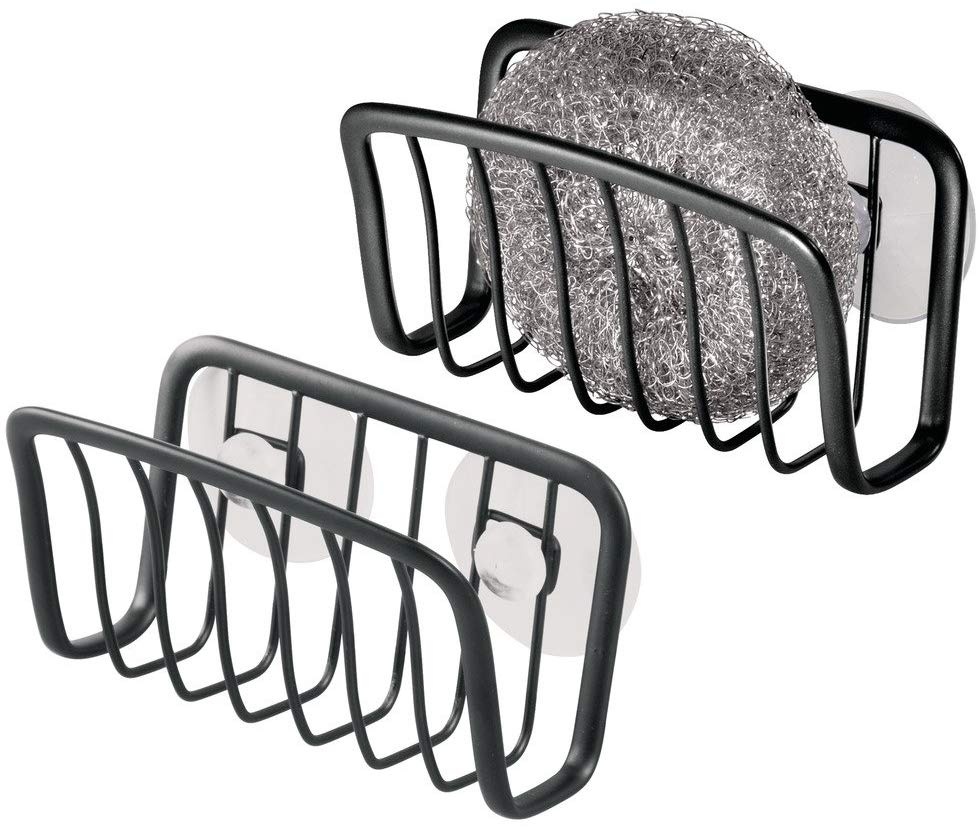 Kitchen sink caddy with suction cups, AXIS SPONGE HOLDER, Black