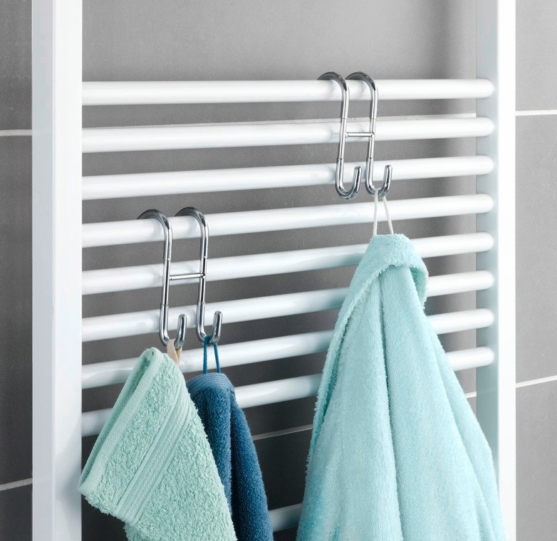 Hook for Towel radiators, UNIVERSAL, 5 x 7,5 x H12 cm, Stainless Steel