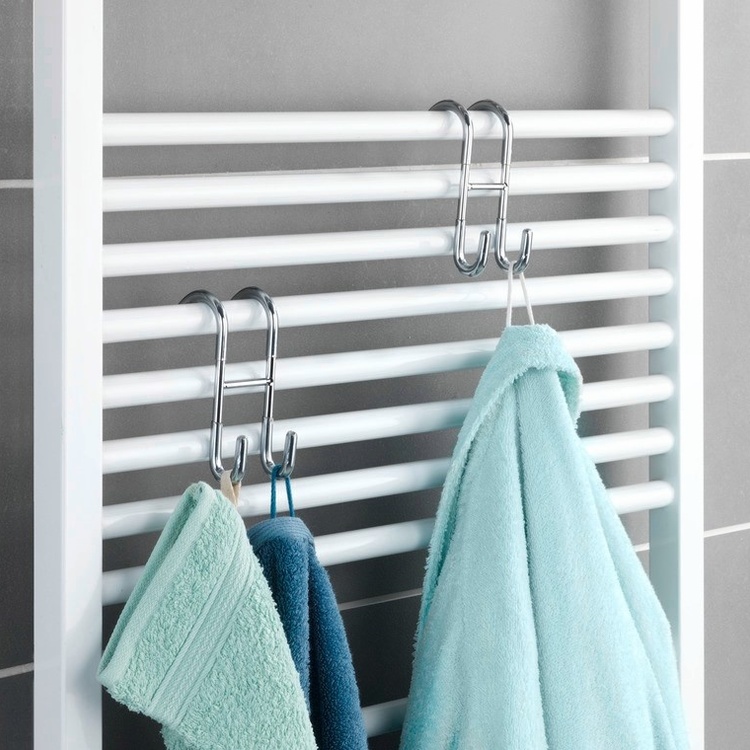 Hook for Towel radiators, UNIVERSAL, 5 x 7,5 x H12 cm, Stainless Steel