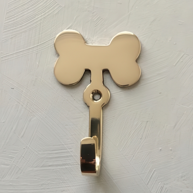 Hook, DOG BONE , H 8,5 cm, Exmez, Mässing