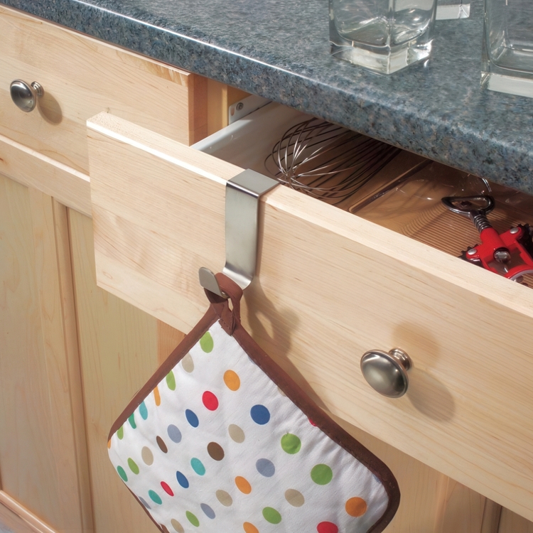 Hook over cabinet door, FORMA, Brushed stainless steel
