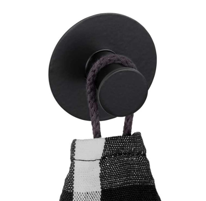 Hook, Self-adhesive, Round, CELANO, Ø 5 x 3,3 cm, Black