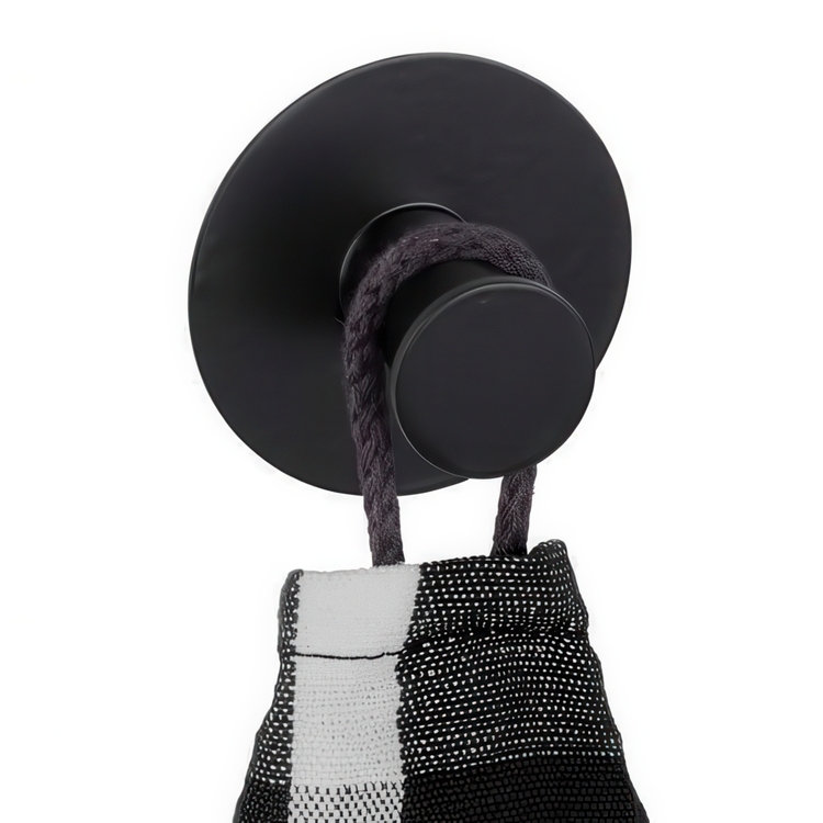 Hook, Self-adhesive, Round, CELANO, Ø 5 x 3,3 cm, Black