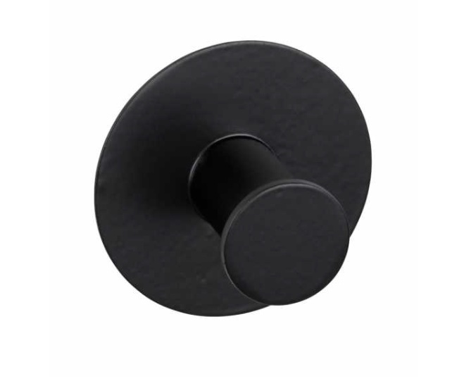 Hook, Self-adhesive, Round, CELANO, Ø 5 x 3,3 cm, Black